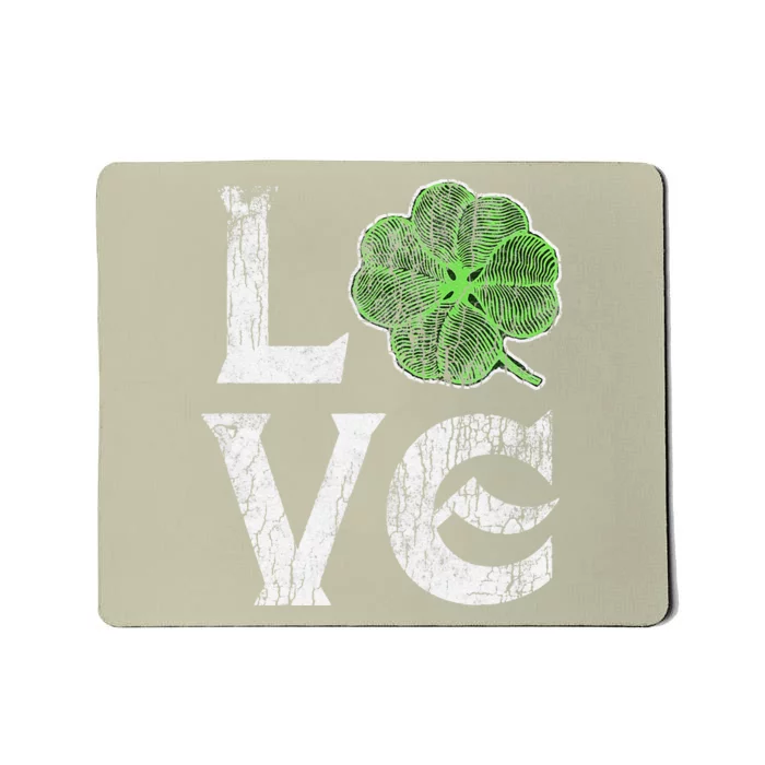 Love Ireland St. Patrick's Day IrishGreen Clover Mousepad