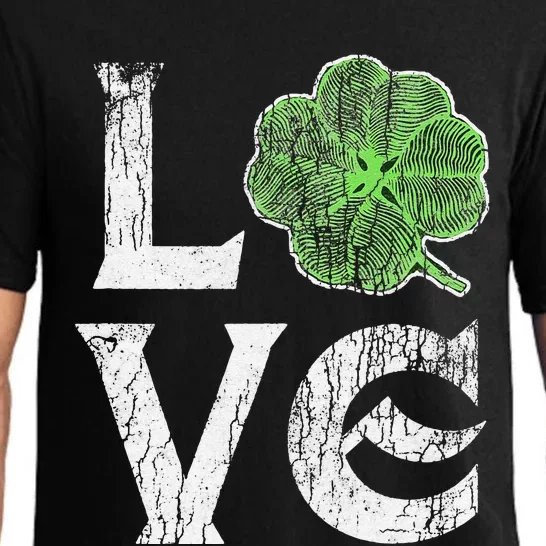 Love Ireland St. Patrick's Day Irish Green Clover Pajama Set