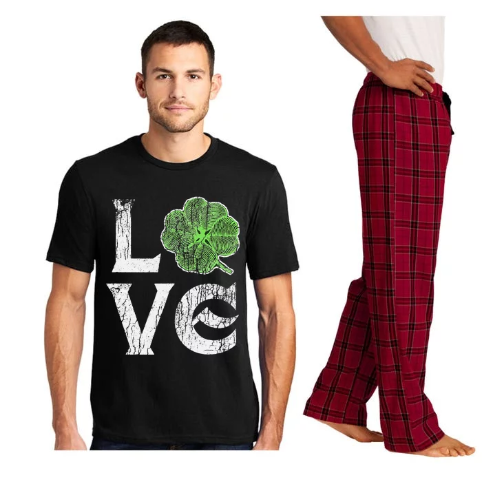 Love Ireland St. Patrick's Day Irish Green Clover Pajama Set