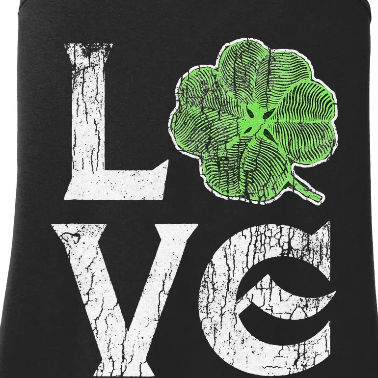 Love Ireland St. Patrick's Day Irish Green Clover Ladies Essential Tank