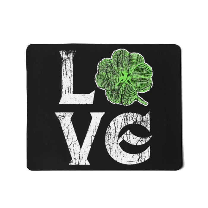 Love Ireland St. Patrick's Day Irish Green Clover Mousepad