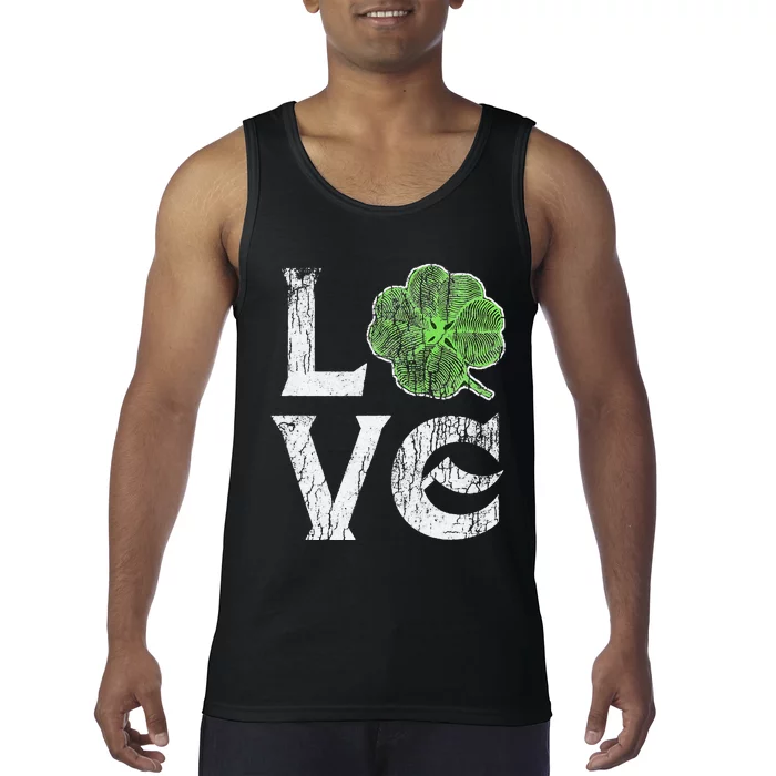 Love Ireland St. Patrick's Day Irish Green Clover Tank Top