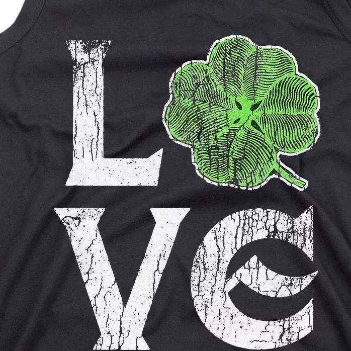 Love Ireland St. Patrick's Day Irish Green Clover Tank Top