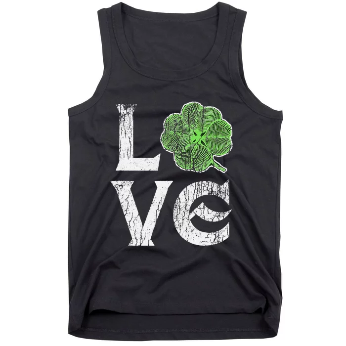 Love Ireland St. Patrick's Day Irish Green Clover Tank Top