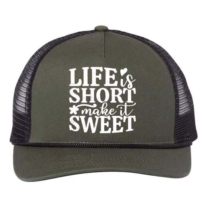 Life Is Short Make It Sweet Inspirational Quote Retro Rope Trucker Hat Cap