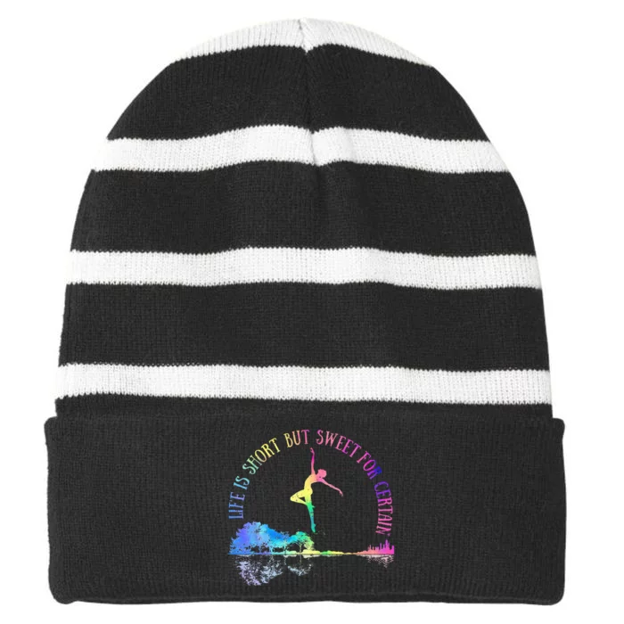 Life Is Short But Sweet For Certain Guitar Music Women Girls Striped Beanie with Solid Band