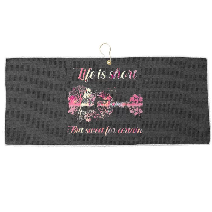 Life Is Short But Sweet For Certain Guitar Large Microfiber Waffle Golf Towel