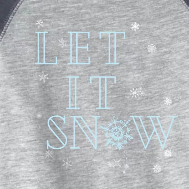 Let It Snow Christmas Snowflakes Xmas Frozen Wonderland Gift Toddler Fine Jersey T-Shirt