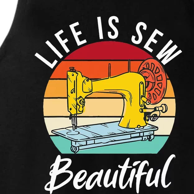 Life is sew Beautiful Sewing Quilting Quilter Sewer Ladies Tri-Blend Wicking Tank