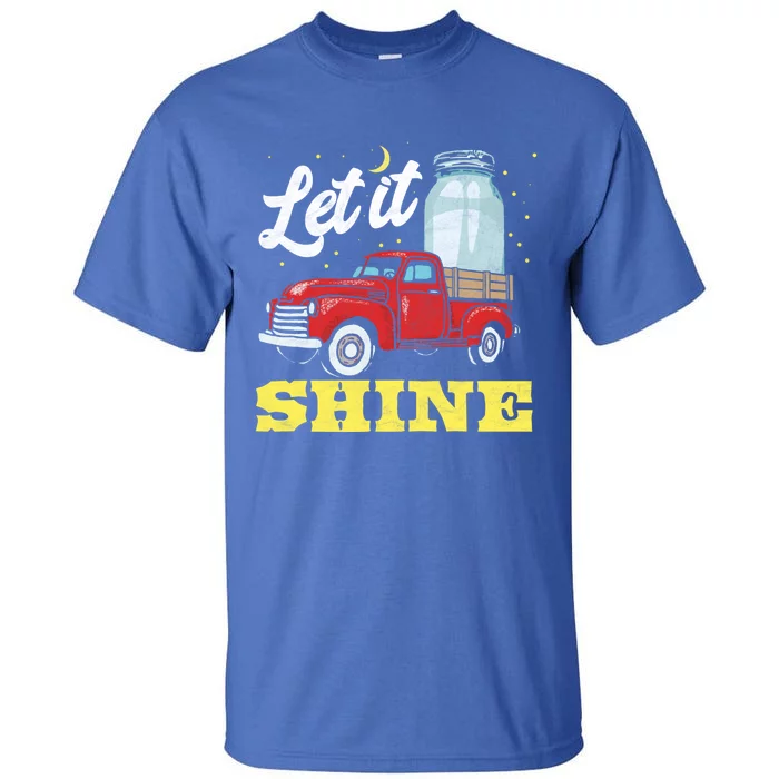 Let It Shine! Vintage Truck Stars Moon And Moonshine Jar Funny Gift Tall T-Shirt