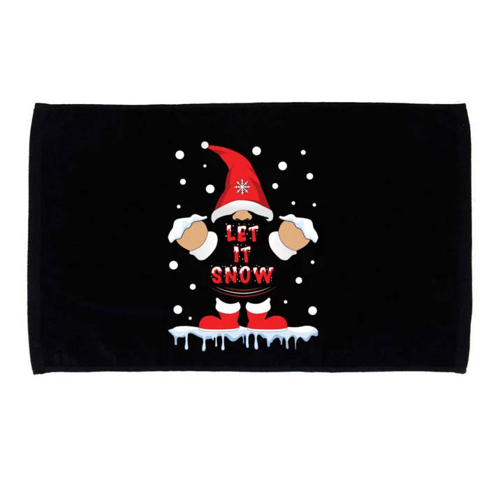 Let It Snow Cute Christmas Gnome Snowflake Print Xmas Gift Microfiber Hand Towel