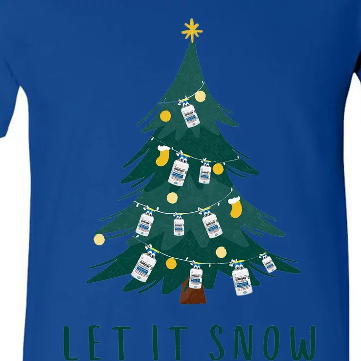 Let It Snow Propofol Christmas Rn Icu Crna Nurse Nursing Gift V-Neck T-Shirt