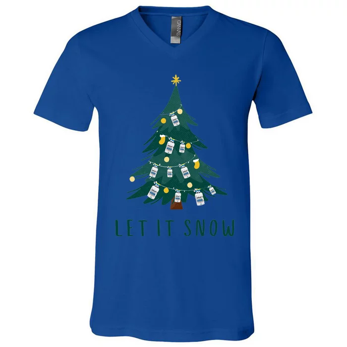 Let It Snow Propofol Christmas Rn Icu Crna Nurse Nursing Gift V-Neck T-Shirt