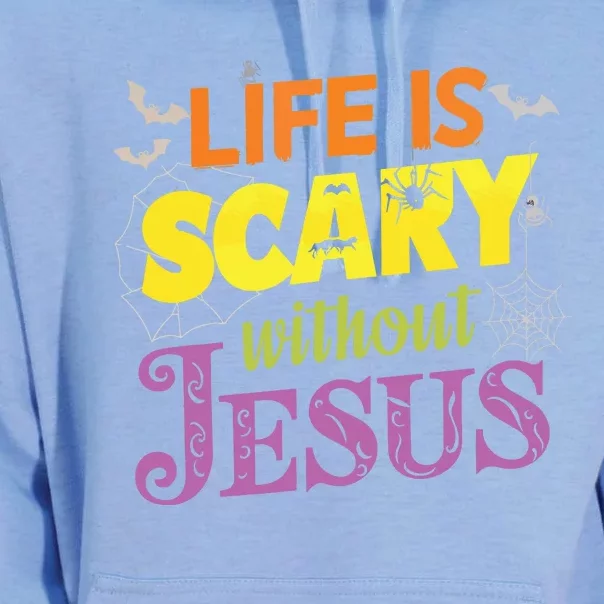 Life Is Scary Without Jesus Christian Faith Halloween Unisex Surf Hoodie