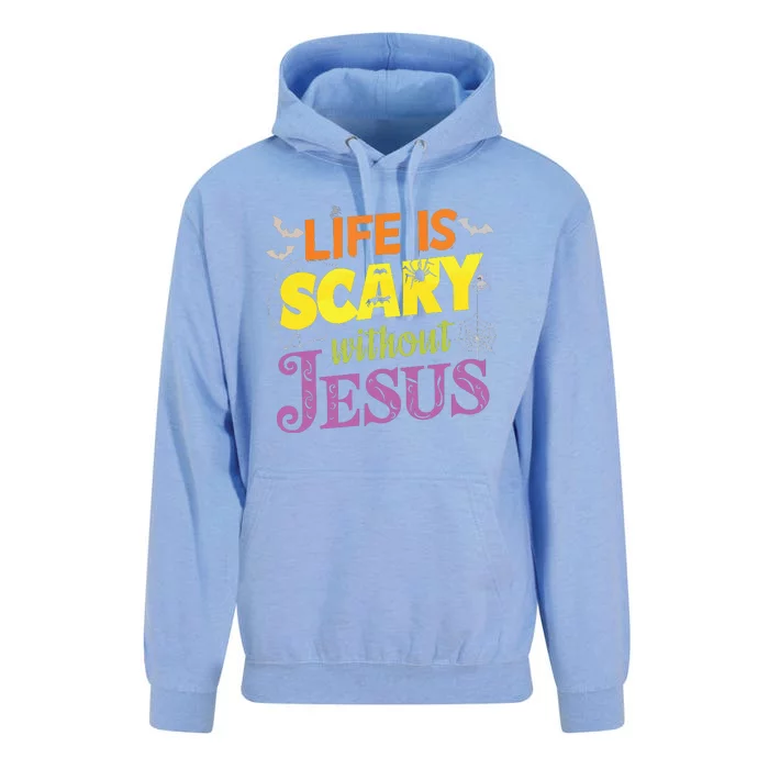 Life Is Scary Without Jesus Christian Faith Halloween Unisex Surf Hoodie