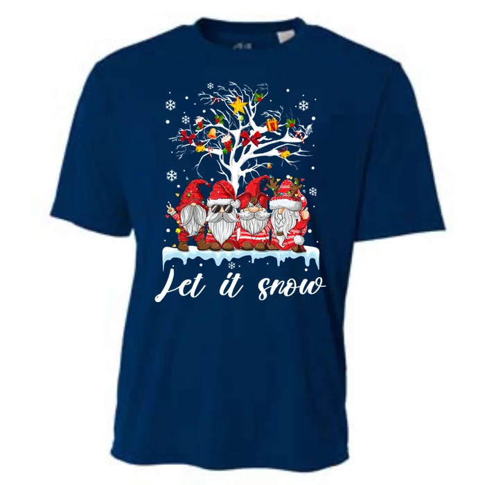 Let It Snow Gnomies Gift For Christmas Cooling Performance Crew T-Shirt