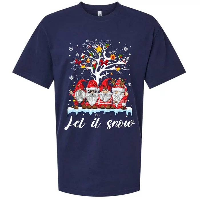 Let It Snow Gnomies Gift For Christmas Sueded Cloud Jersey T-Shirt