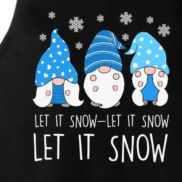 Let It Snow Gnomes Winter Holiday Cute Ladies Tri-Blend Wicking Tank