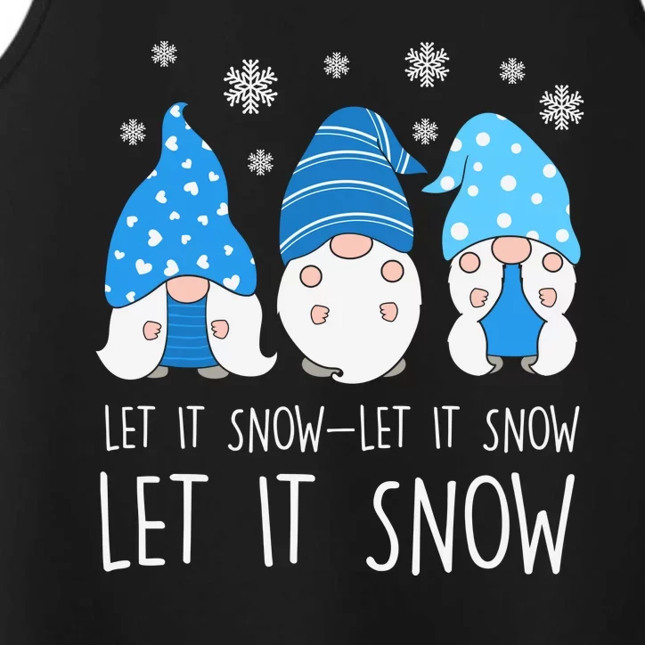 Let It Snow Gnomes Winter Holiday Cute Performance Tank