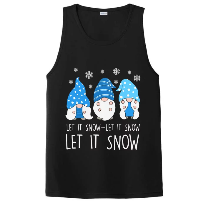 Let It Snow Gnomes Winter Holiday Cute Performance Tank