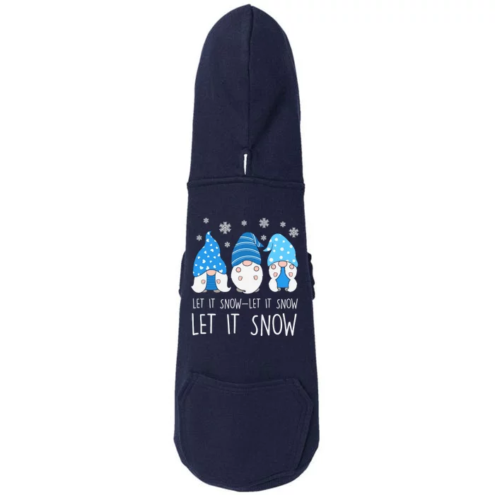 Let It Snow Gnomes Winter Holiday Cute Doggie 3-End Fleece Hoodie