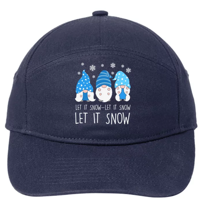 Let It Snow Gnomes Winter Holiday Cute 7-Panel Snapback Hat