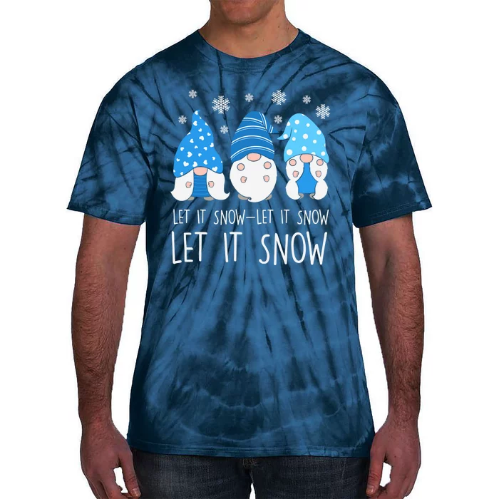 Let It Snow Gnomes Winter Holiday Cute Tie-Dye T-Shirt