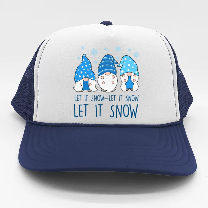 Let It Snow Gnomes Winter Holiday Cute Trucker Hat