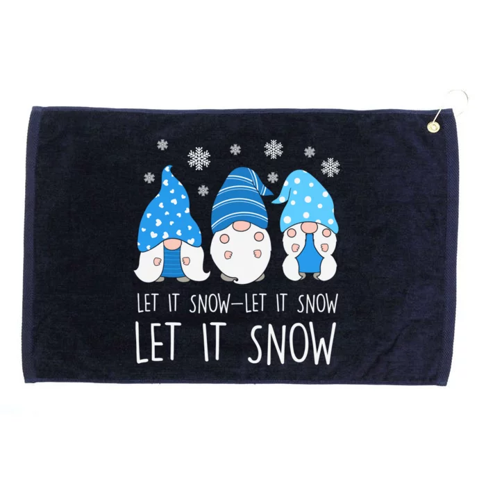 Let It Snow Gnomes Winter Holiday Cute Grommeted Golf Towel