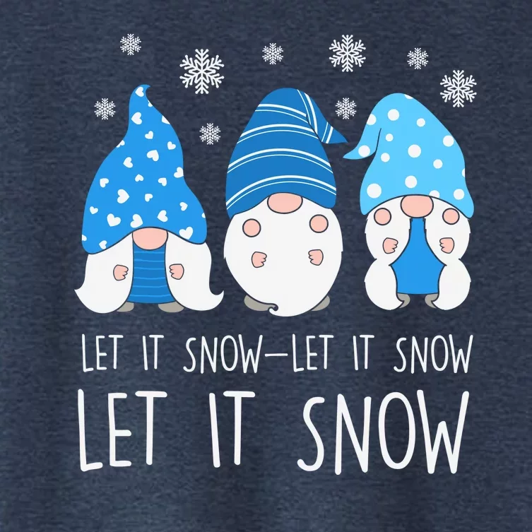 Let It Snow Gnomes Winter Holiday Cute Women's Crop Top Tee