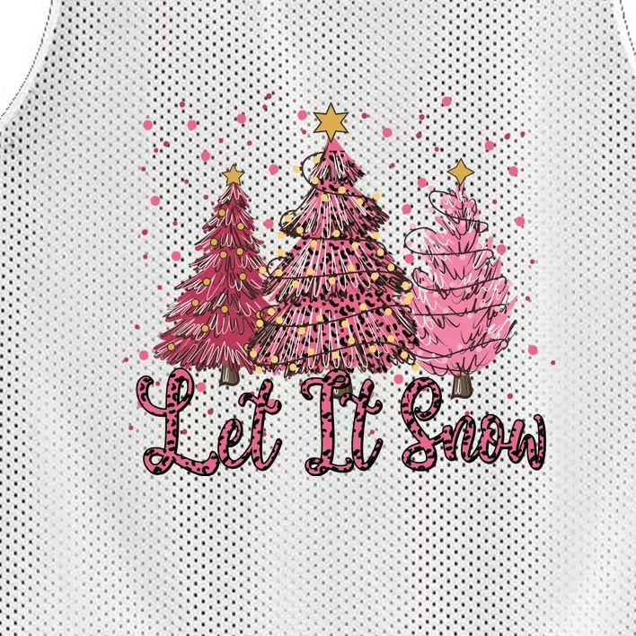 Let It Snow Christmas Pine Trees Gift Funny Xmas Holidays Mesh Reversible Basketball Jersey Tank