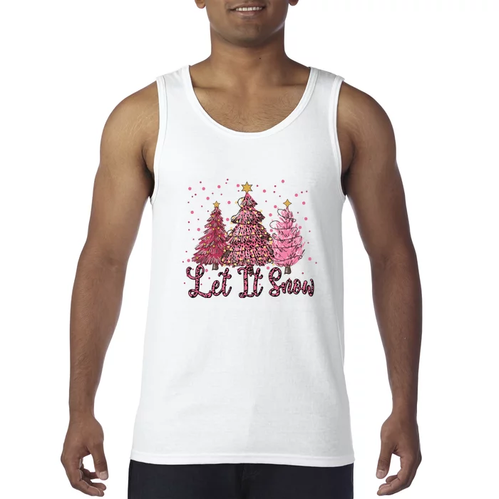 Let It Snow Christmas Pine Trees Gift Funny Xmas Holidays Tank Top