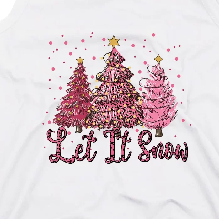 Let It Snow Christmas Pine Trees Gift Funny Xmas Holidays Tank Top