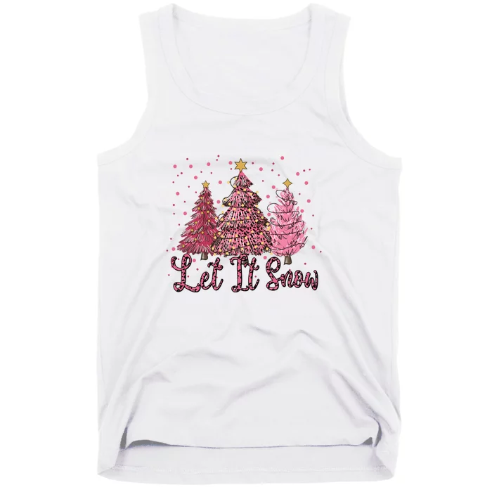 Let It Snow Christmas Pine Trees Gift Funny Xmas Holidays Tank Top