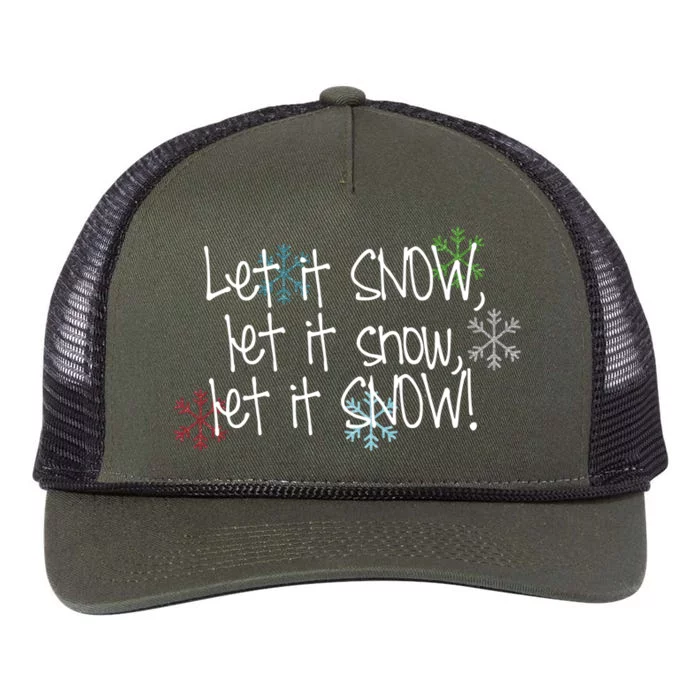 Let It Snow Let It Snow Let It Snow Retro Rope Trucker Hat Cap