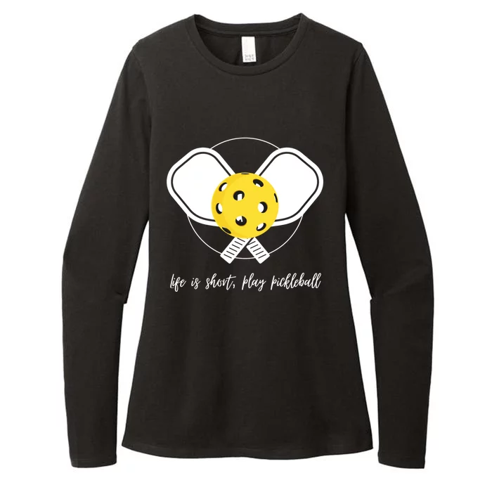 Life Is Short Play Pickleball Gift Womens CVC Long Sleeve Shirt