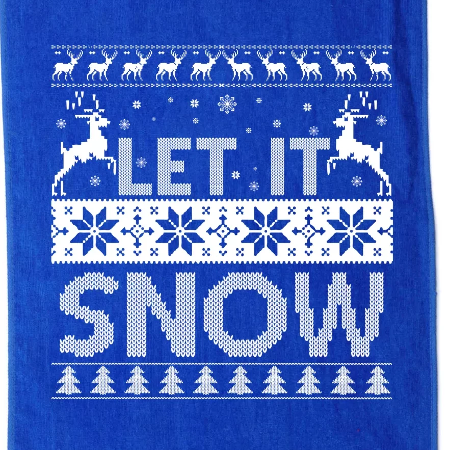 Let It Snow Cute Ugly Christmas Sweater Meaningful Gift Platinum Collection Golf Towel