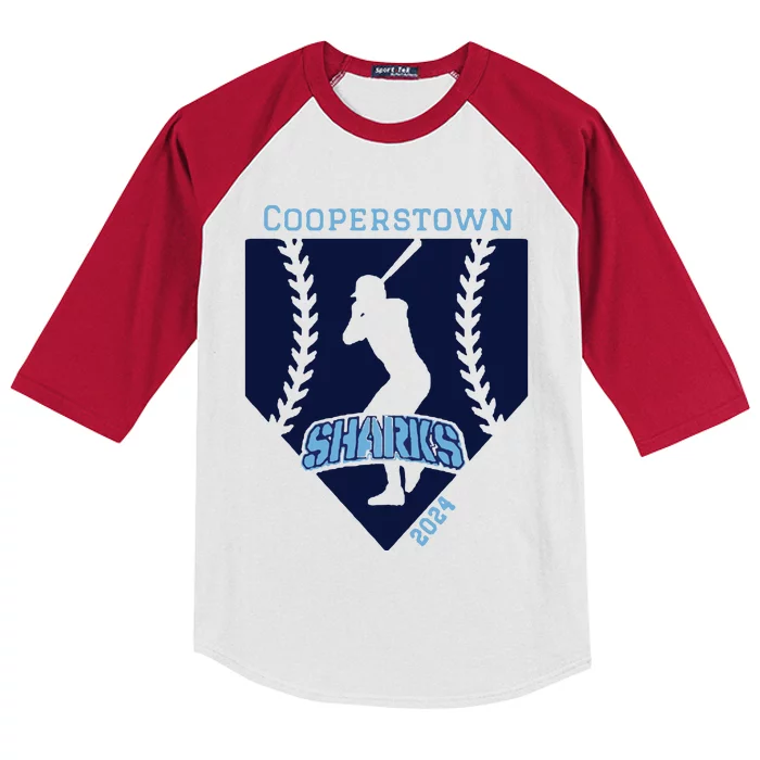 Long Island Sharks Cooperstown Kids Colorblock Raglan Jersey