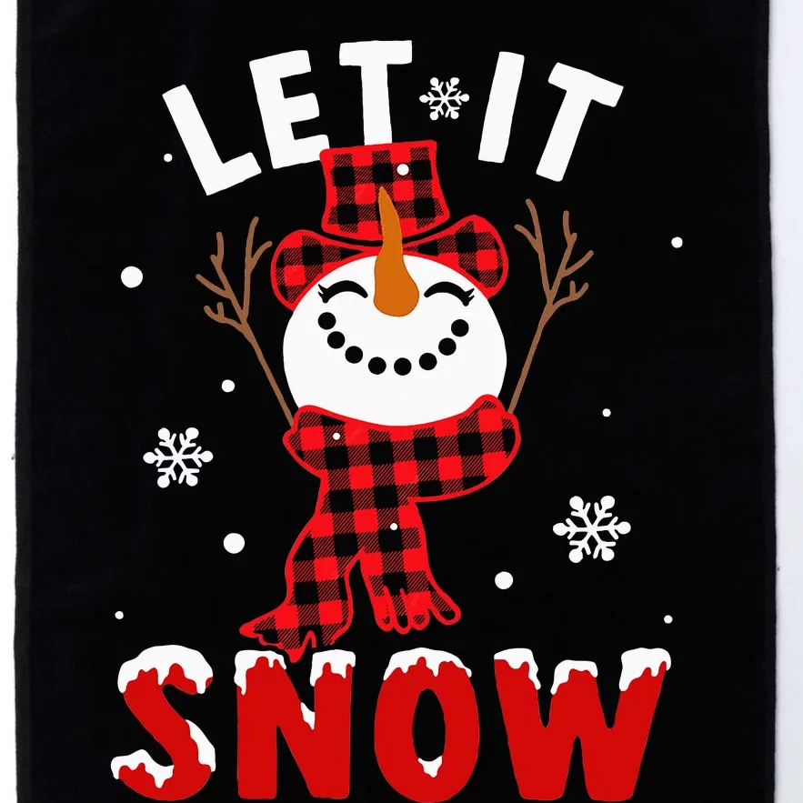 Let It Snow Snowman Christmas Pajama Buffalo Plaid Platinum Collection Golf Towel