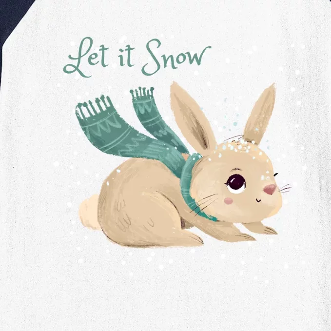 Let It Snow Adorable Winter Bunny Cute Rabbit Christmas Gift Baseball Sleeve Shirt