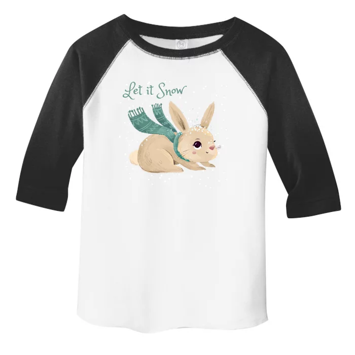 Let It Snow Adorable Winter Bunny Cute Rabbit Christmas Gift Toddler Fine Jersey T-Shirt