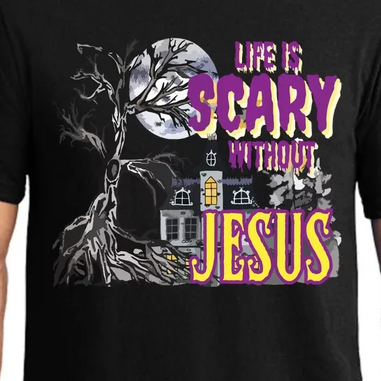 Life Is Scary Without Jesus Halloween Costume Pajama Set