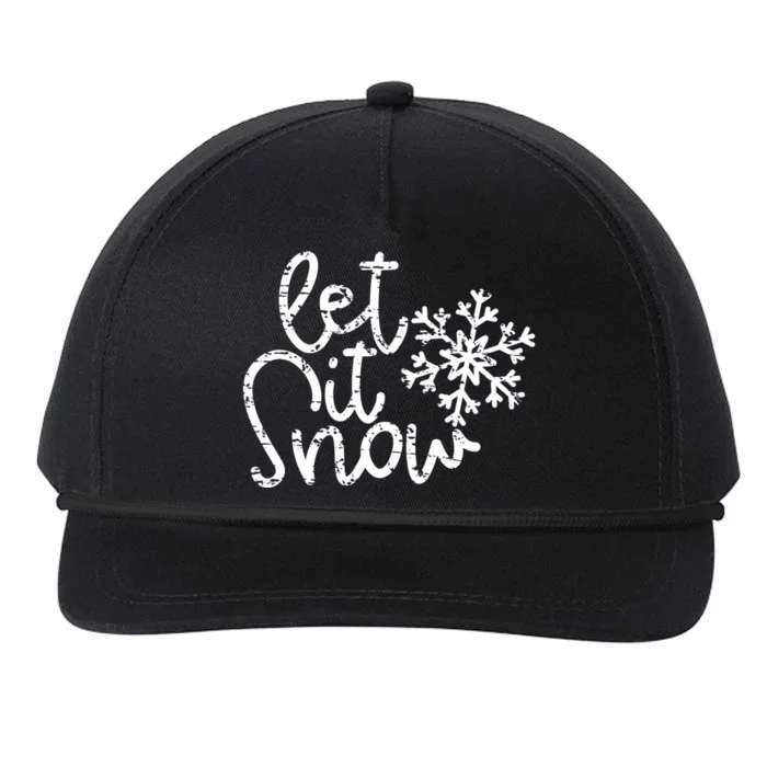 Let It Snow Christmas Snowflake Gift Snapback Five-Panel Rope Hat