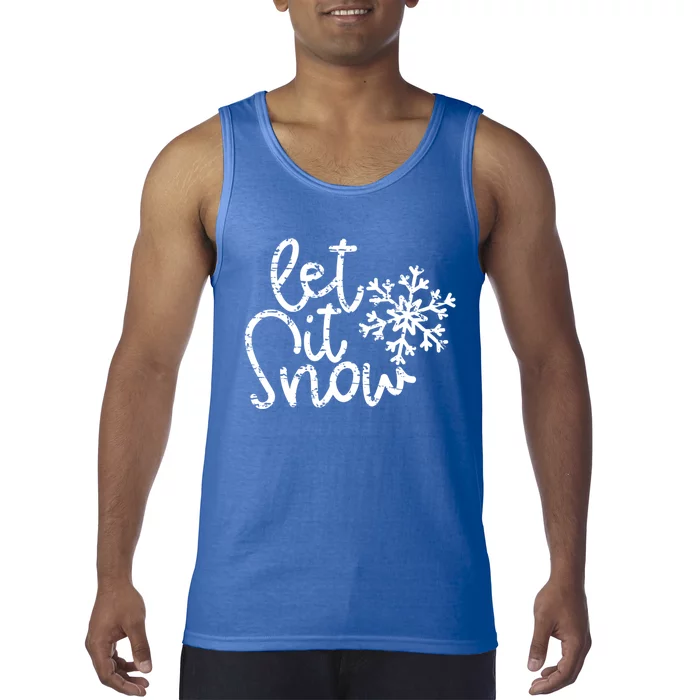 Let It Snow Christmas Snowflake Gift Tank Top