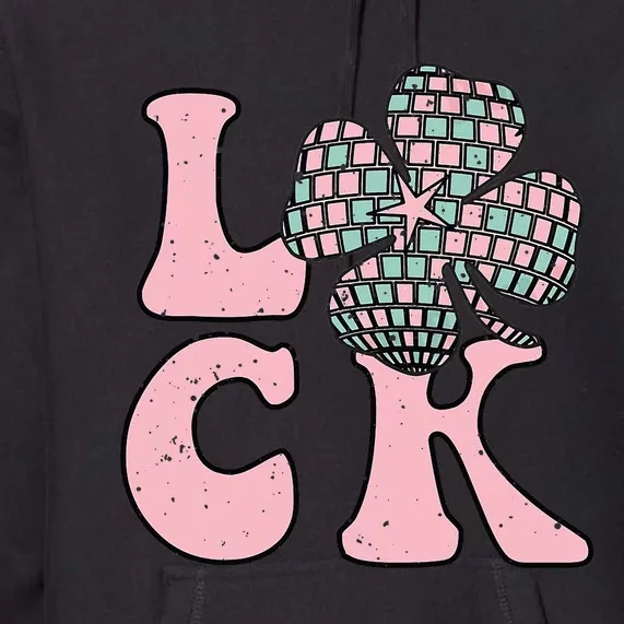 Lucky Irish Shamrock Disco Clover Leaf Saint Patrick's Day Premium Hoodie