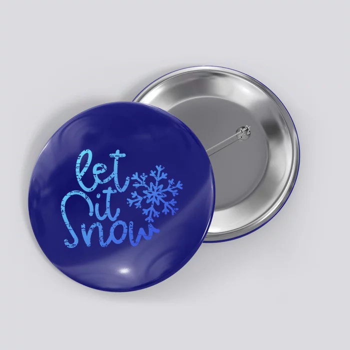 Let It Snow Christmas Snowflake Gift Button