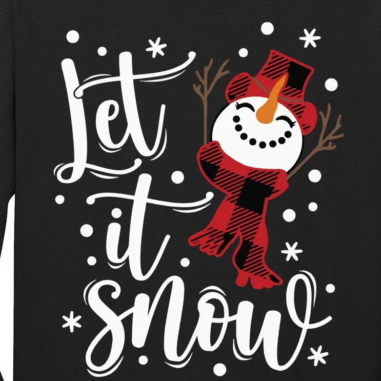 Let It Snow Christmas Snowman Tall Long Sleeve T-Shirt