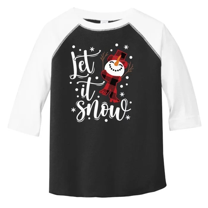 Let It Snow Christmas Snowman Toddler Fine Jersey T-Shirt