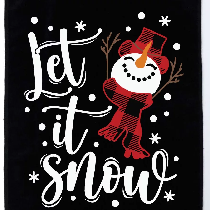 Let It Snow Christmas Snowman Platinum Collection Golf Towel