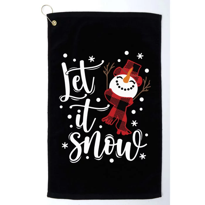 Let It Snow Christmas Snowman Platinum Collection Golf Towel